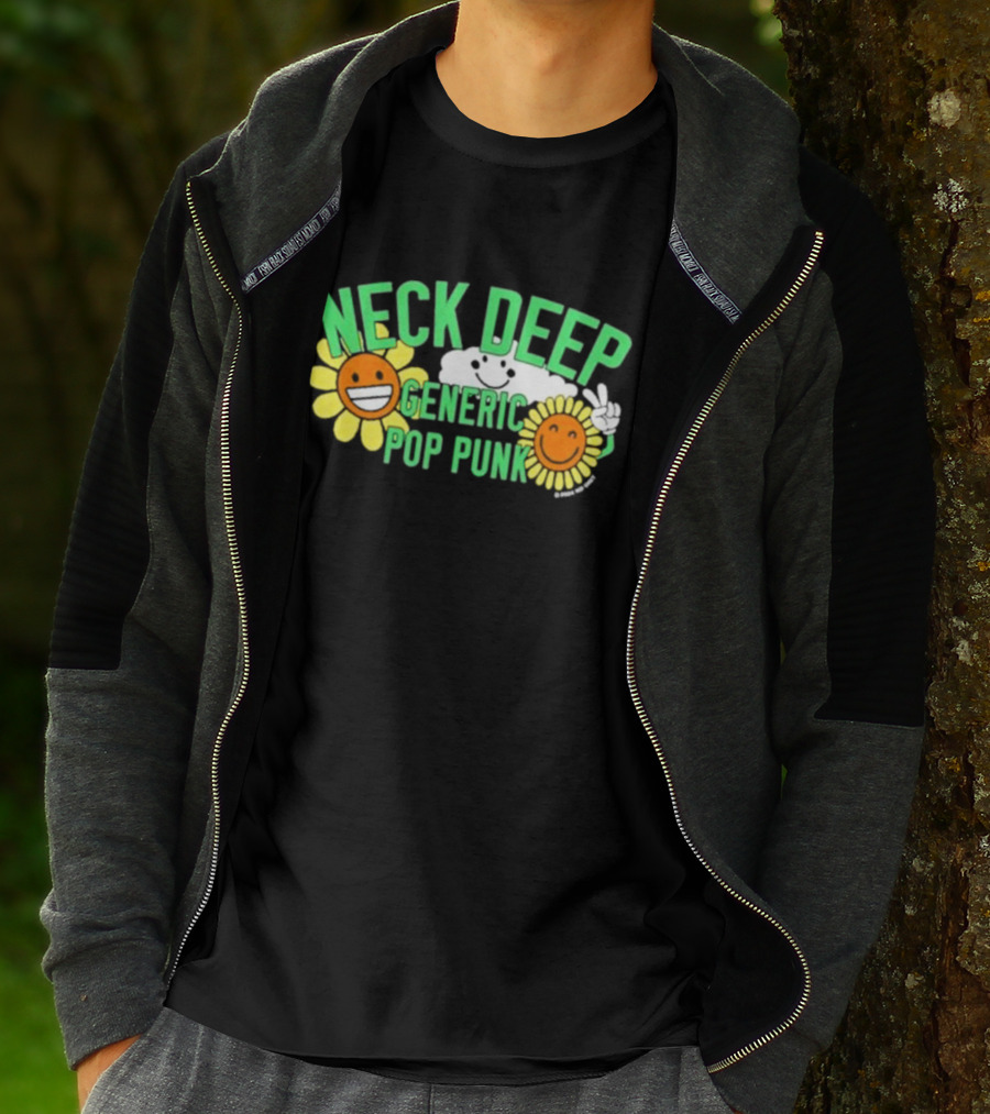 Neck Deep Generic Pop Punk Smile Floral T-Shirt