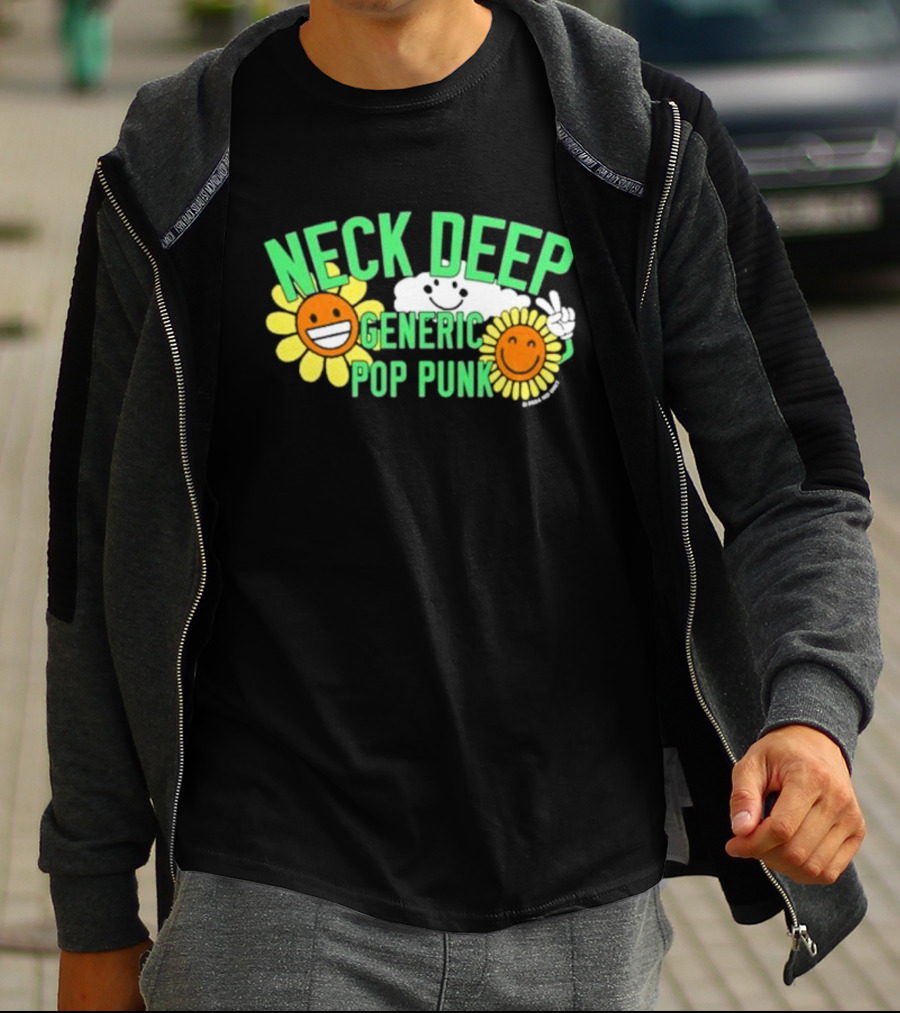 Neck Deep Generic Pop Punk Smile Floral T-Shirt