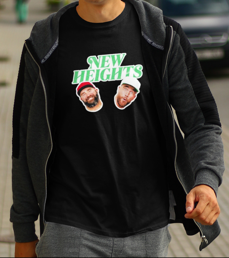 New Heights Jason And Travis Kelce Faces T-Shirt