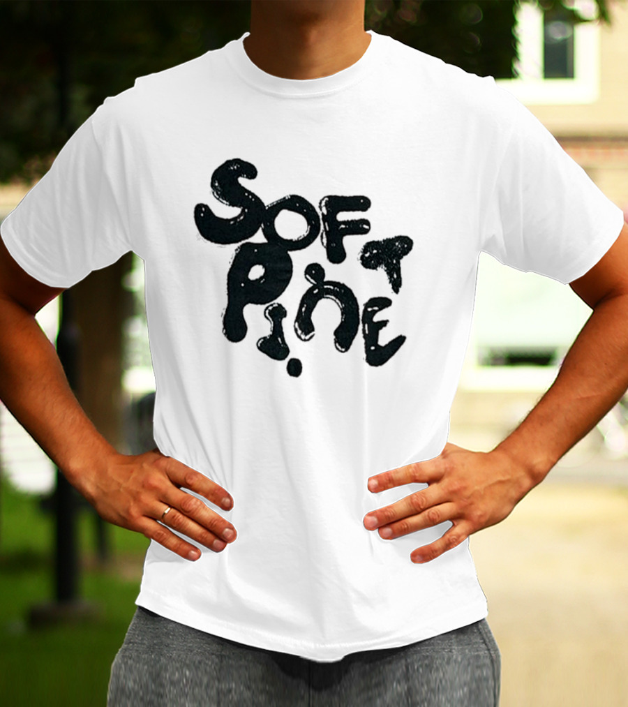 Soft Pine Logo Dark Green Text T-Shirt