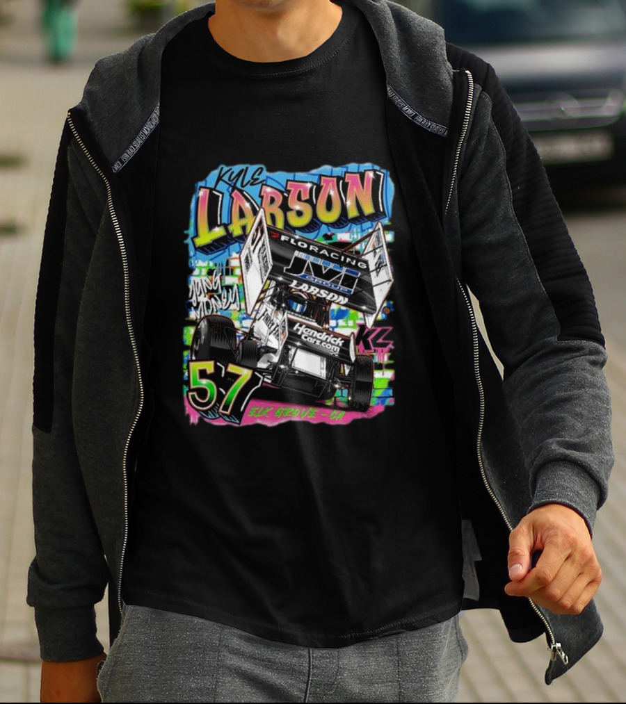 Kyle Larson Yung Money 57 HendrickCars.com Elk Grove CA Racing T-Shirt