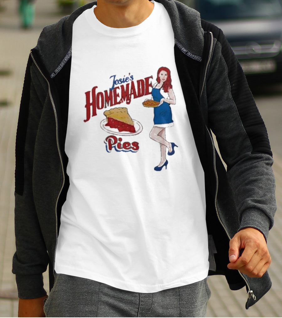 Josie’s Homemade Pies Woman With Cherry Pie And Blue Dress T-Shirt
