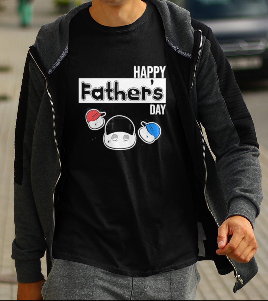 Metokur Happy Father’s Day With Cartoon Faces And Hats T-Shirt