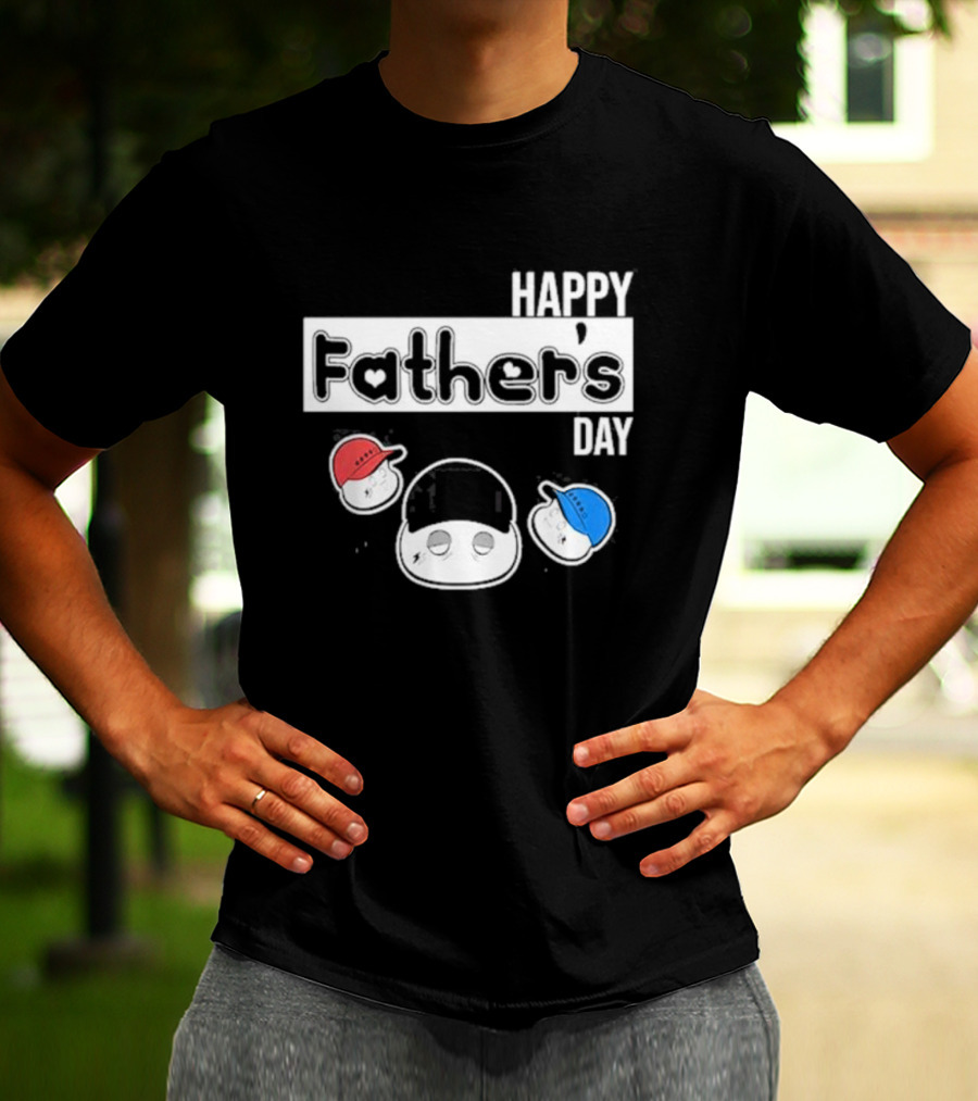 Metokur Happy Father’s Day With Cartoon Faces And Hats T-Shirt
