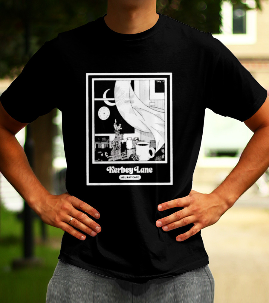 Kerbey Lane All Day Cafe Night Window Scene T-Shirt
