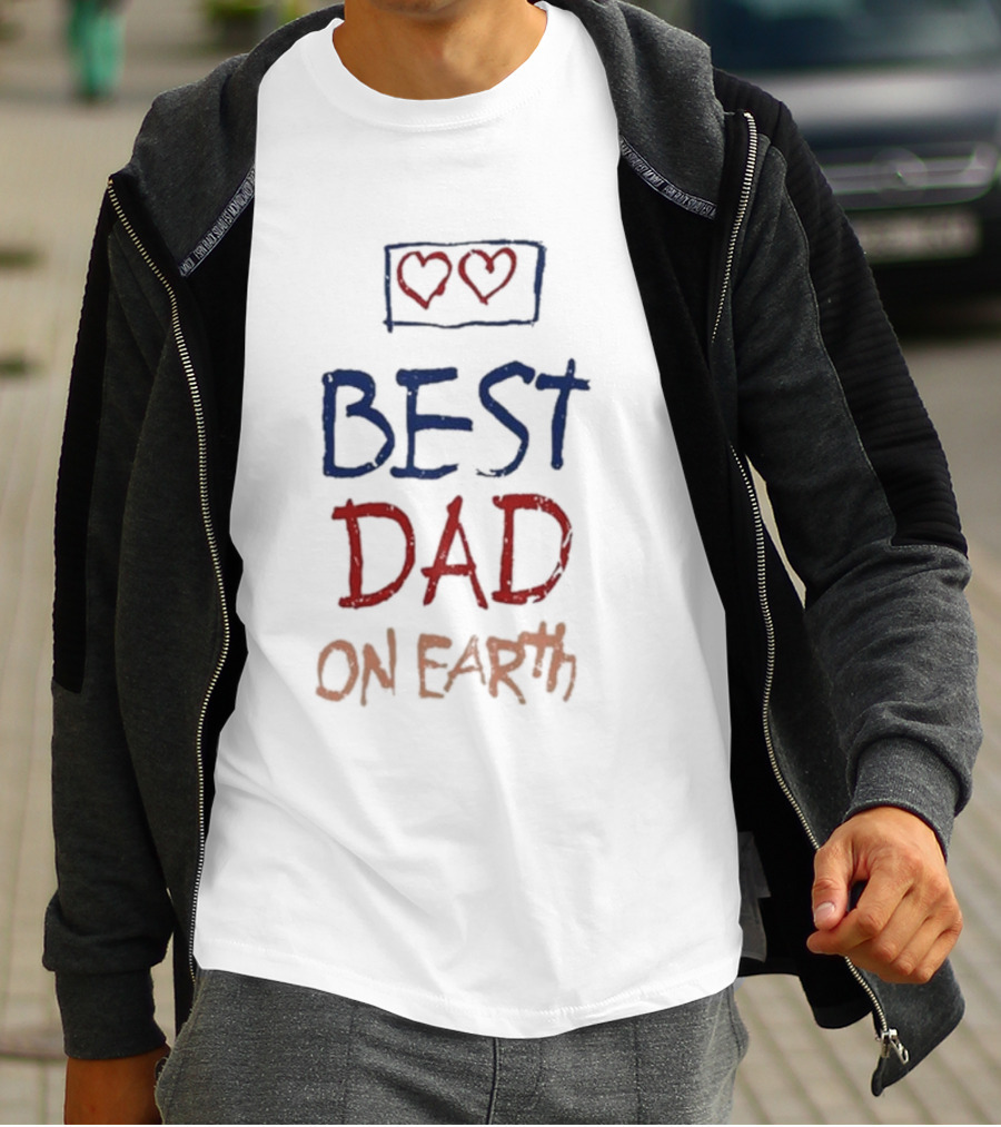 Best Dad On Earth Hearts T-Shirt