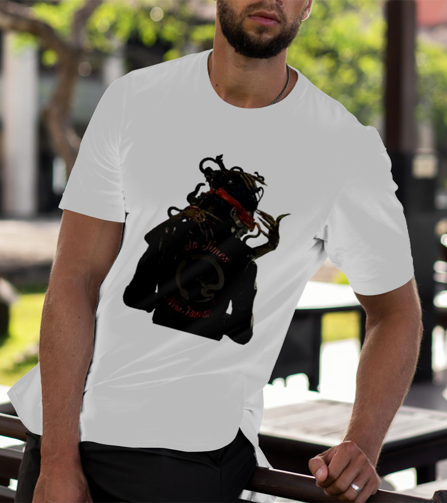 QOTSA In Times New Roman Blindfolded Figure With Entangled Hands T-Shirt