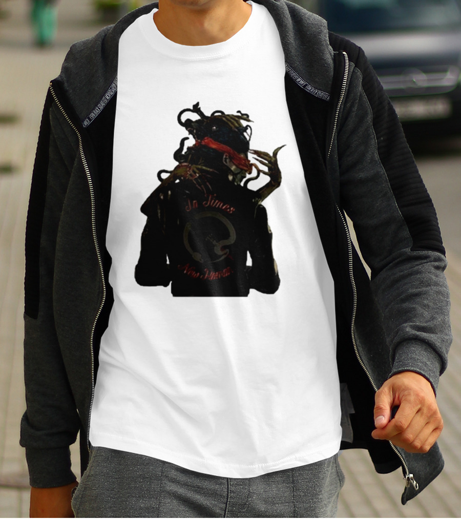 QOTSA In Times New Roman Blindfolded Figure With Entangled Hands T-Shirt