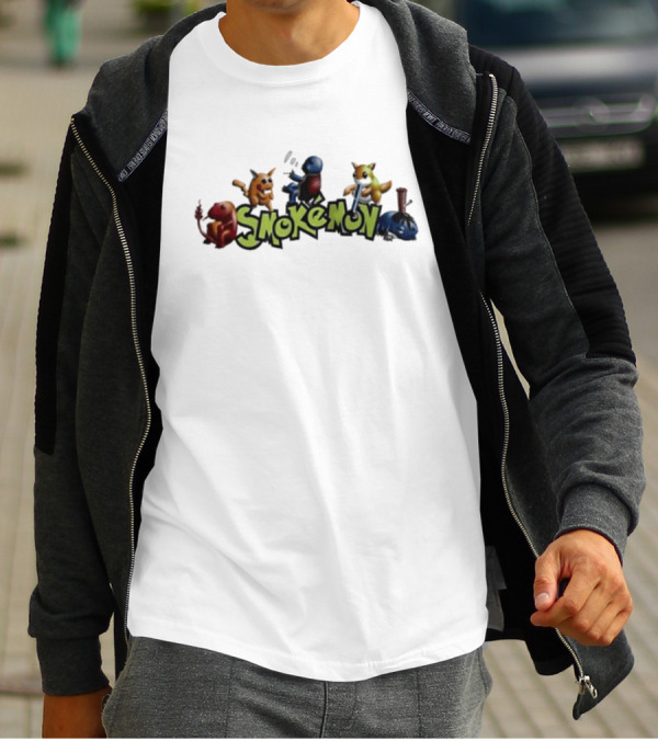 Streetwear 90s Vintage Smokemon Characters Graphics T-Shirt