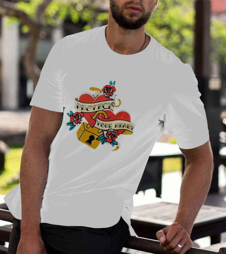Protect Your Heart Tattoo Roses Lock And Key Xplr T-Shirt