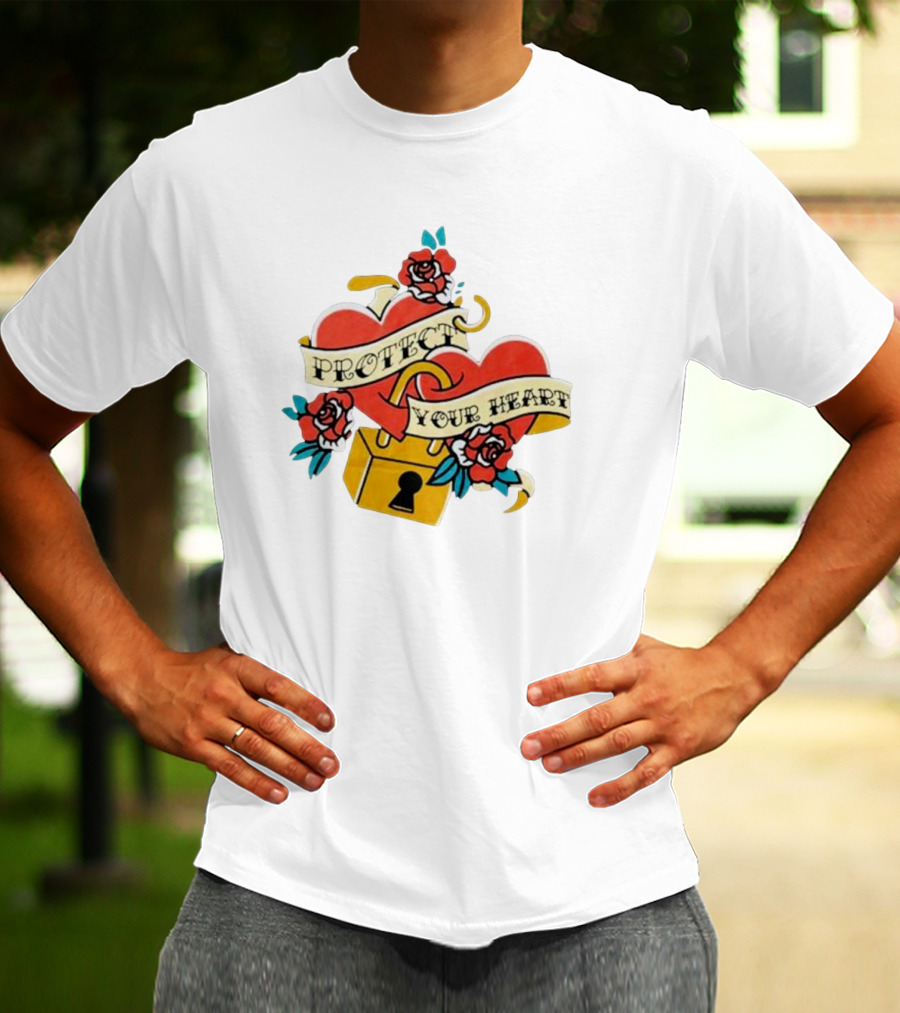 Protect Your Heart Tattoo Roses Lock And Key Xplr T-Shirt