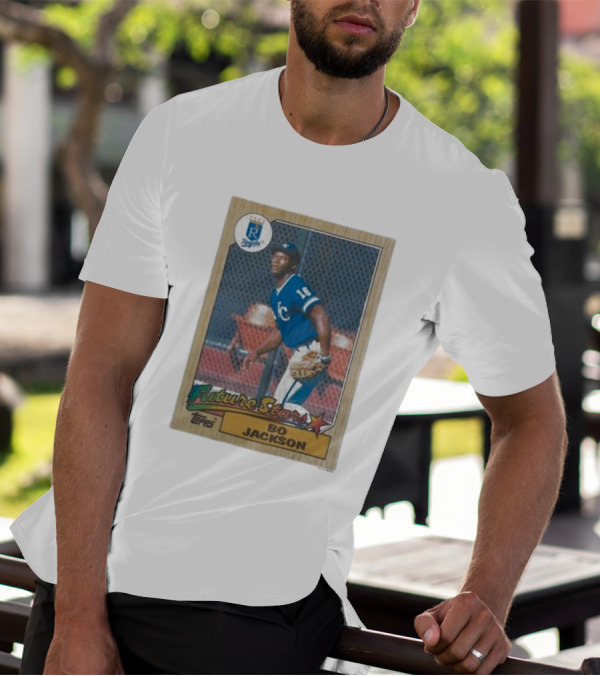 1987 Topps Royals Future Stars Bo Jackson Baseball Card T-Shirt