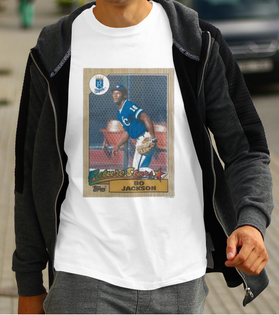 1987 Topps Royals Future Stars Bo Jackson Baseball Card T-Shirt
