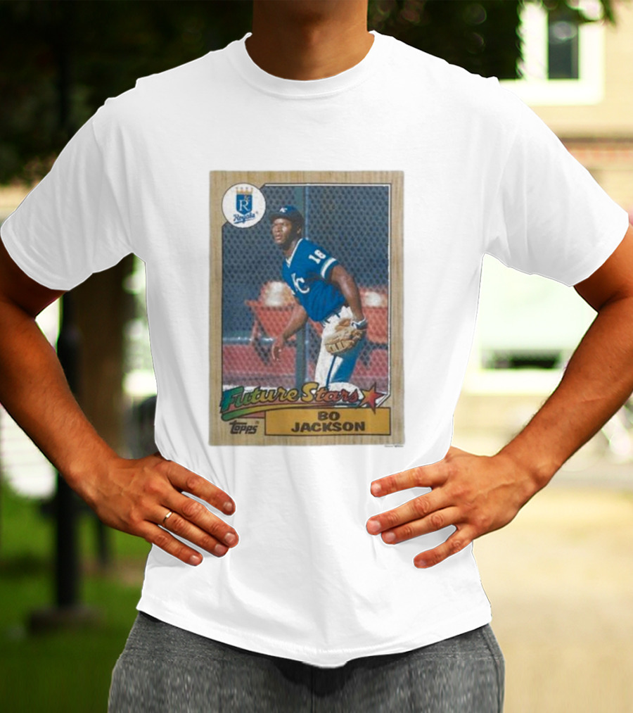 1987 Topps Royals Future Stars Bo Jackson Baseball Card T-Shirt