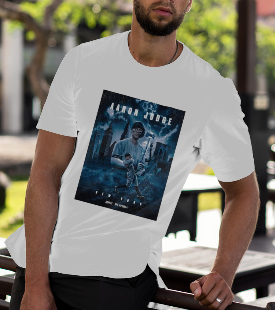Aaron Judge New York Cityscape Thunderstorm Baseball Power Display T-Shirt