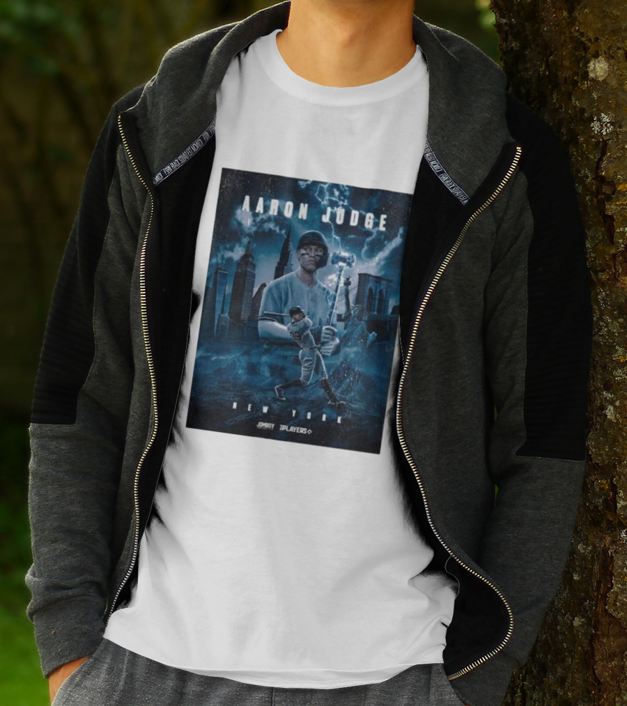 Aaron Judge New York Cityscape Thunderstorm Baseball Power Display T-Shirt