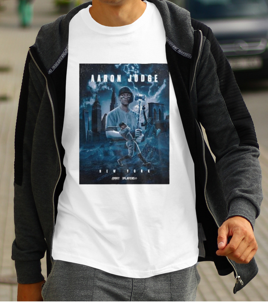 Aaron Judge New York Cityscape Thunderstorm Baseball Power Display T-Shirt