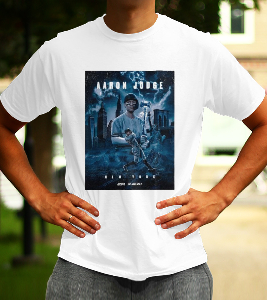 Aaron Judge New York Cityscape Thunderstorm Baseball Power Display T-Shirt