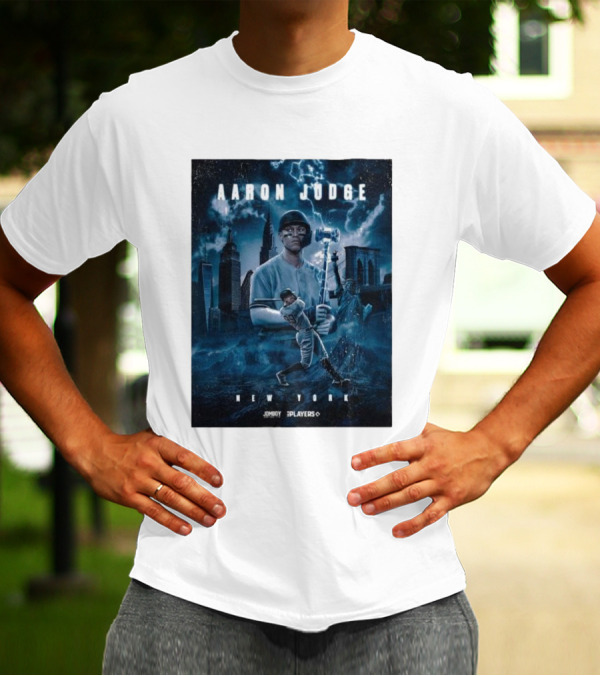 Aaron Judge New York Cityscape Thunderstorm Baseball Power Display T-Shirt