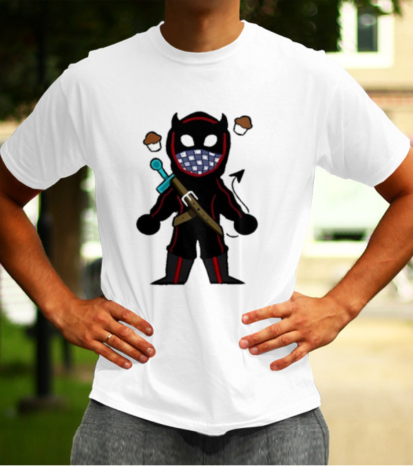Coryxkenshin Badboyhalo Cute Cartoon Character With Sword And Muffins T-Shirt
