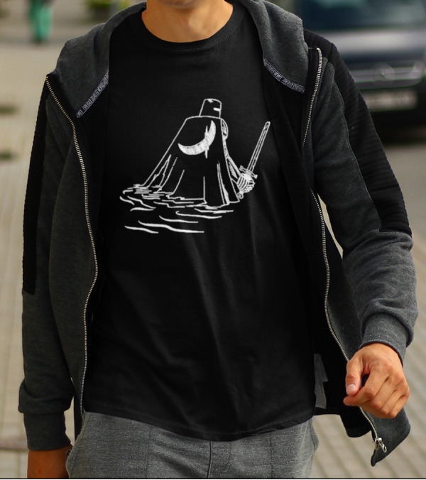 Kang Krule Moonlit Warrior Cape And Sword T-Shirt