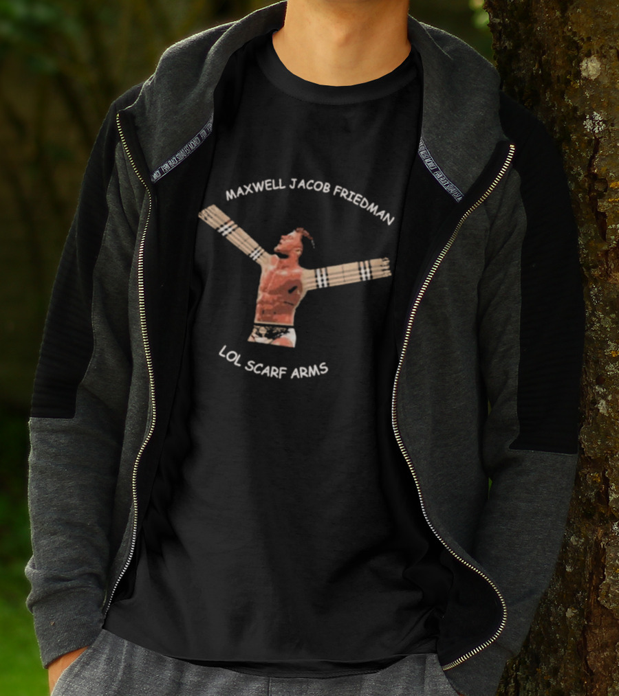 Maxwell Jacob Friedman LOL Scarf Arms Wrestler Pose T-Shirt