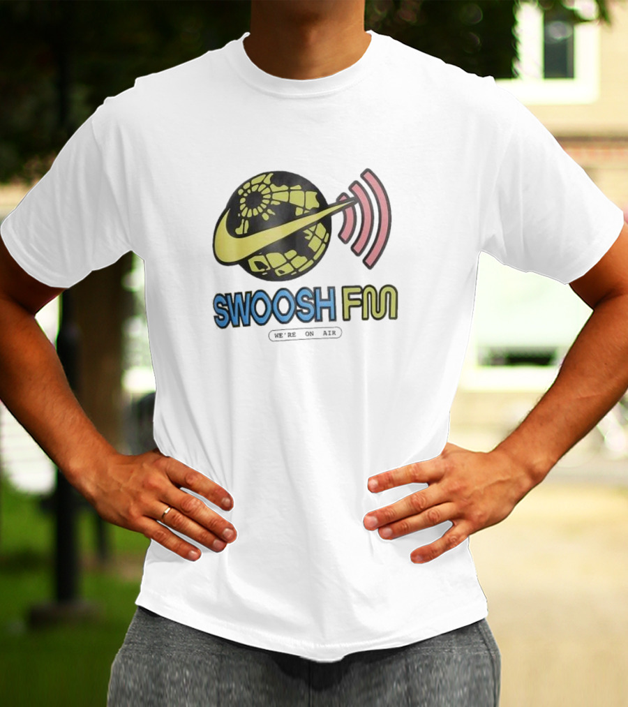 Niike Sportswear Max90 Swoosh FM We're On Air Global Broadcast Signal T-Shirt