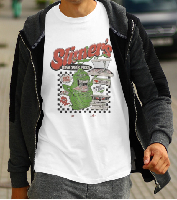 Slimer's New York Pizza Hot Fresh Delivery So Good It's Scary T-Shirt