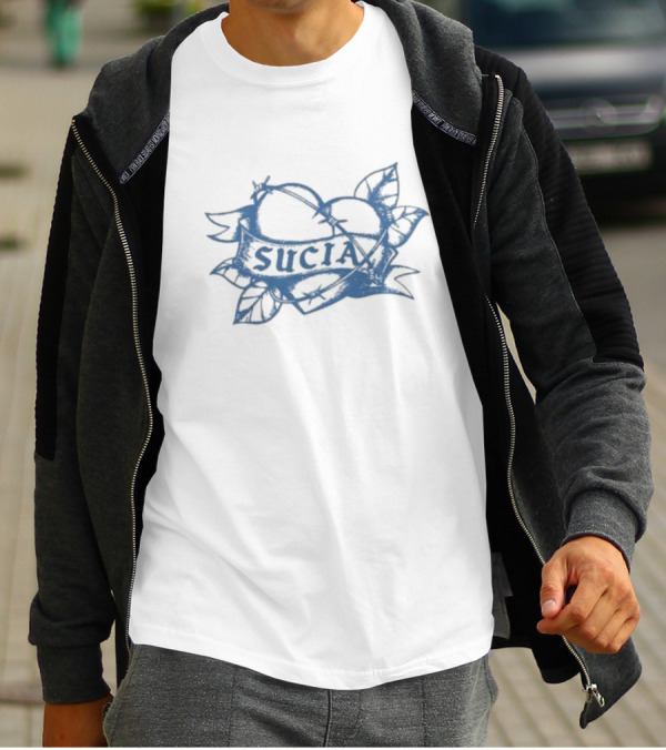Sucia Heart Banner Tattoo Design Raglan T-Shirt