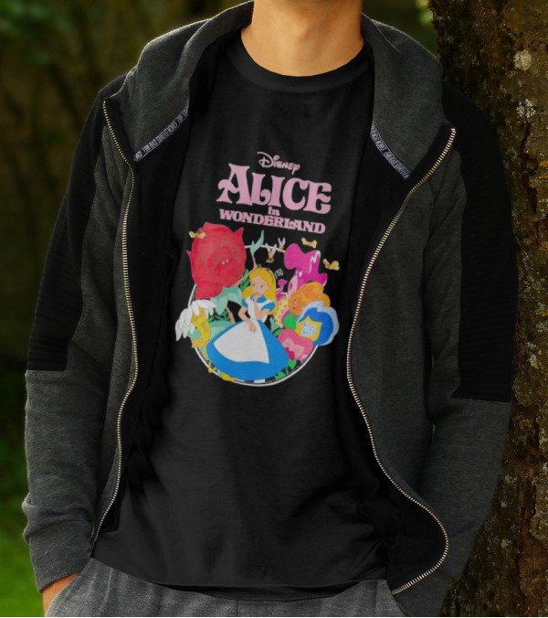 Disney Alice In Wonderland Flowers And Characters Classic T-Shirt