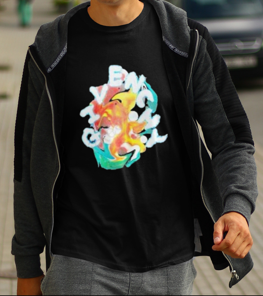 Louis Tomlinson Givenchy Psychedelic Oversized Top Colorful Swirl Text T-Shirt