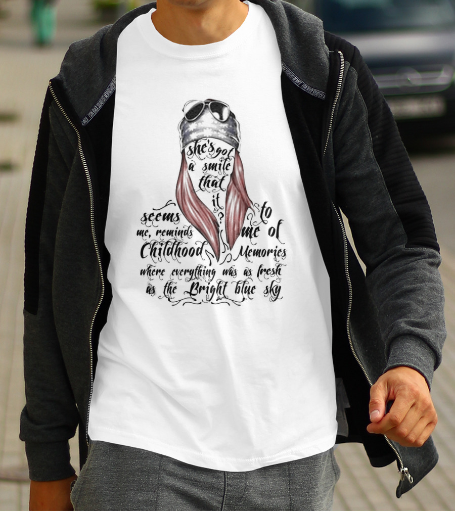 She's Got A Smile That It Seems To Me Of Childhood Memories Bright Blue Sky T-Shirt