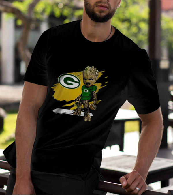 Baby Groot Green Bay Packers Football Fan T-Shirt