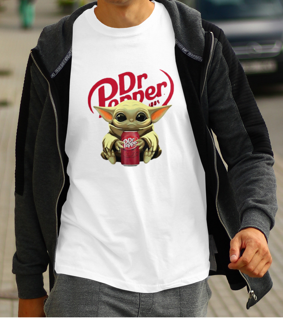 Dr Pepper Baby Yoda Holding Can Retro 1885 T-Shirt