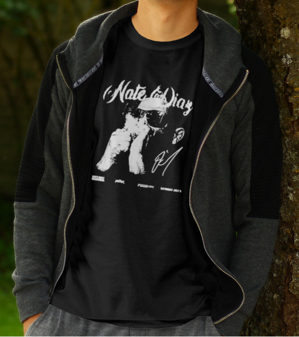 Nate Diaz Big Face Smoke Saturday July 6 Black Hat Mafia 육백팔십팔 Pshhoppy T-Shirt