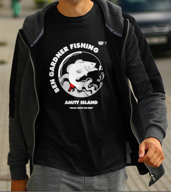 Ben Gardner Fishing Amity Island Heads Above The Rest Iconic Bass Catch T-Shirt