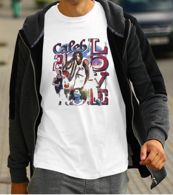 Caleb Love 2 Basketball Signature Jersey Dunk Champion Image T-Shirt
