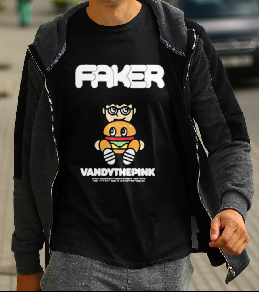 Faker Vandythepink Burger Character With Glasses T-Shirt