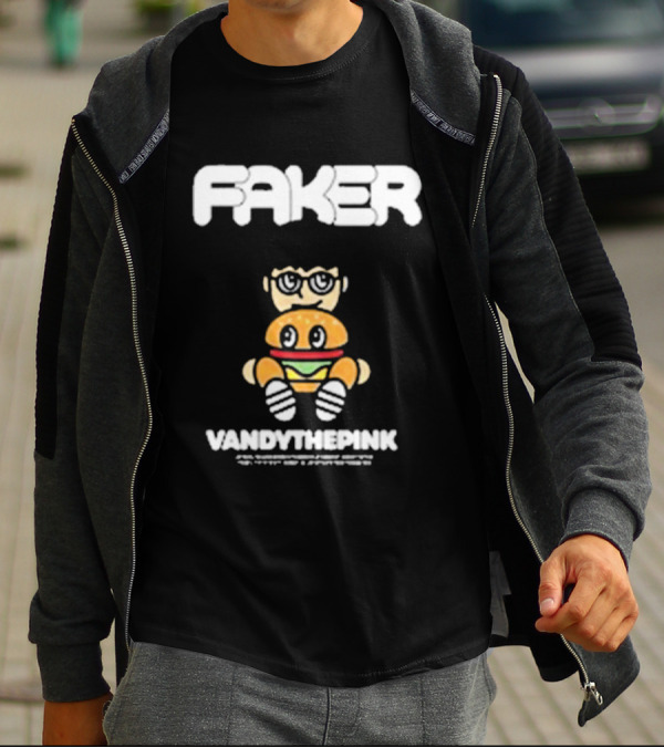 Faker Vandythepink Burger Character With Glasses T-Shirt