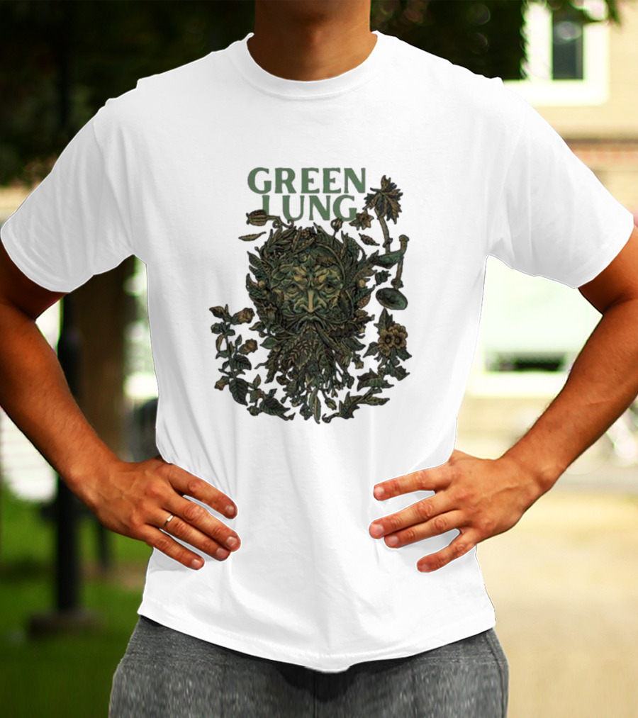 Green Lung Botanical Face Design For Hellfest T-Shirt