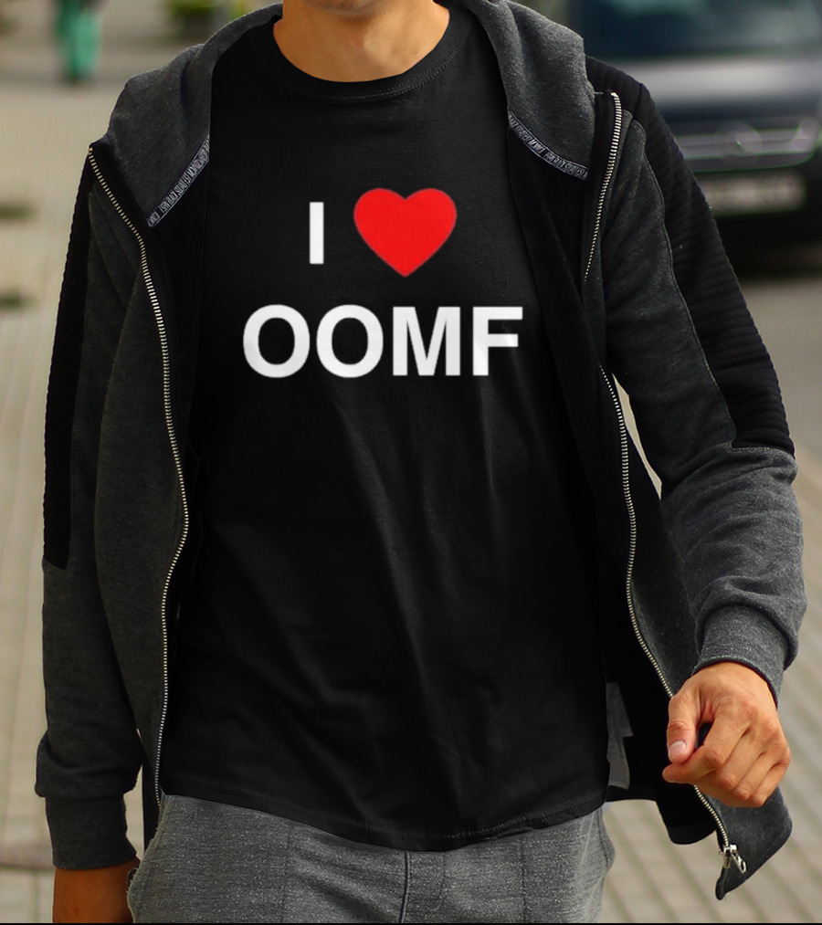 I Heart Oomf Bold Block Letters Red Heart T-Shirt