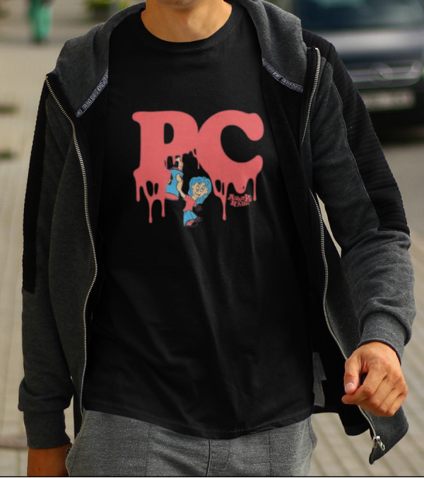 PC Auntys Haus Dripping Graffiti Cartoon Character T-Shirt