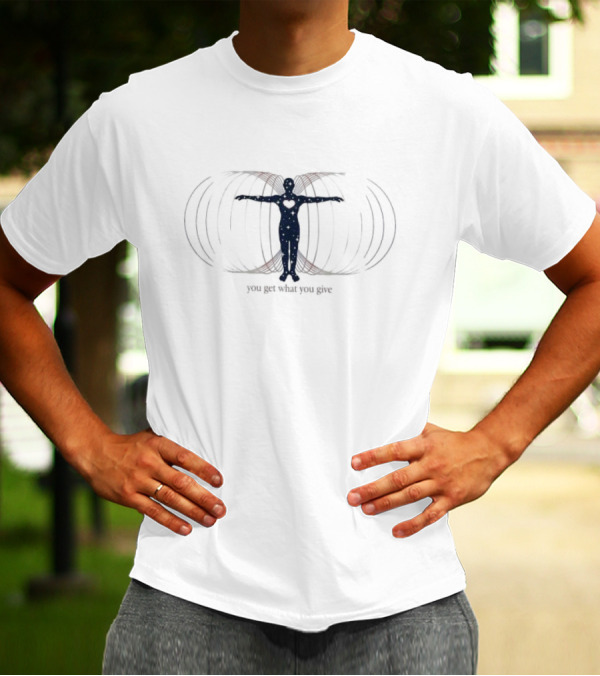 You Get What You Give Reciprocation Baseball Human Heart Energy Lines T-Shirt