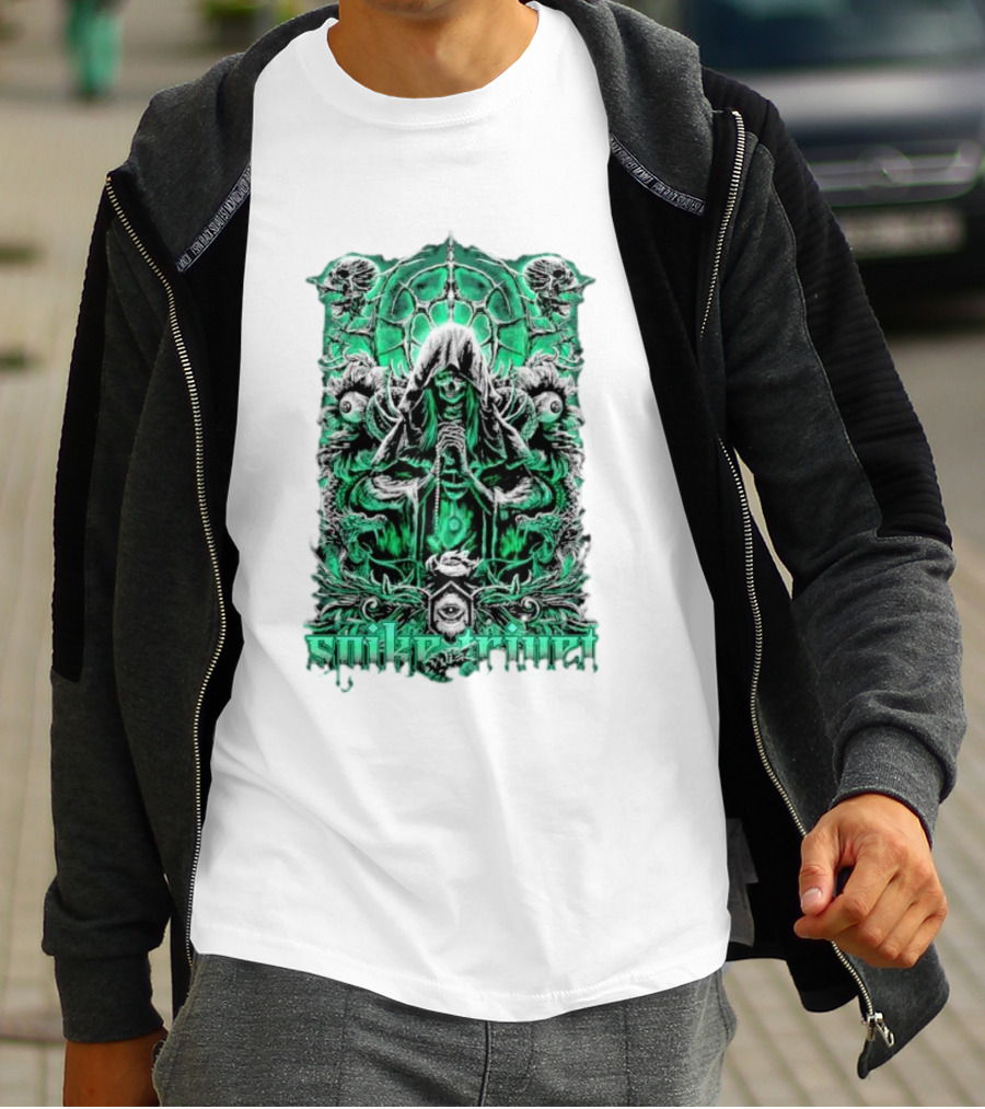 Soul Taker Spike Trivet Green Hooded Figure With Ornate Gothic T-Shirt