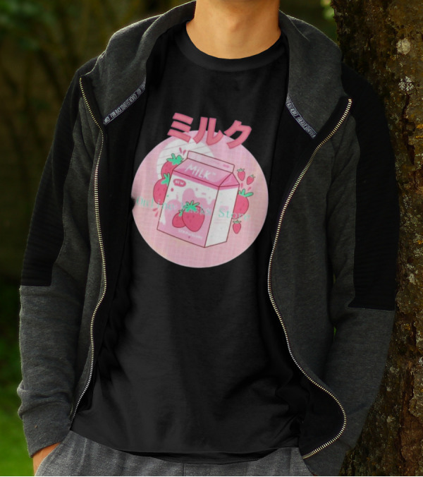 Strawberry Pink Milk Carton 90s ミルク Online Store T-Shirt