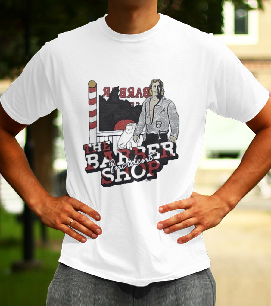 The Barber Shop Incident With Barber Pole Icon And Figure T-Shirt