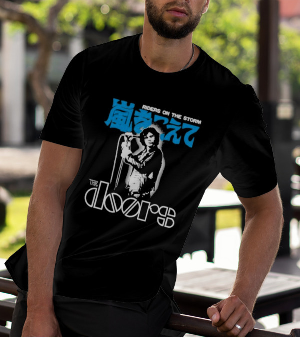 The Doors Riders On The Storm Japanese Text With Iconic Band Member T-Shirt