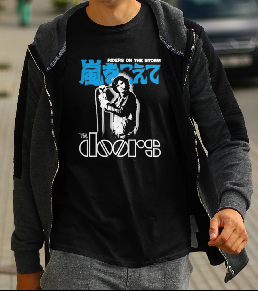 The Doors Riders On The Storm Japanese Text With Iconic Band Member T-Shirt