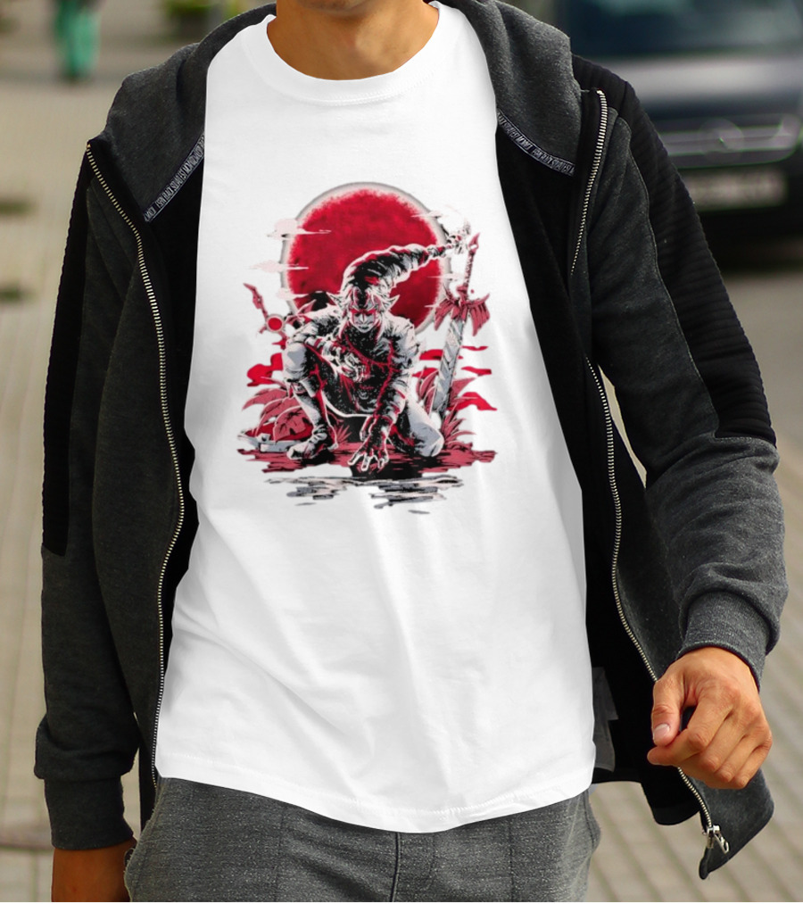 Wax And Wane Paulo Gazola Blood Moon Warrior Blade T-Shirt