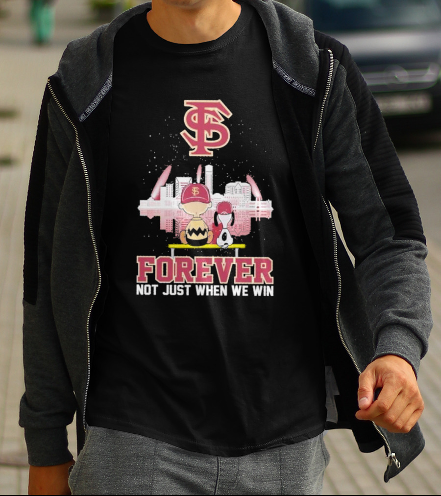 Snoopy And Charlie Brown FSU Forever Not Just When We Win T-Shirt